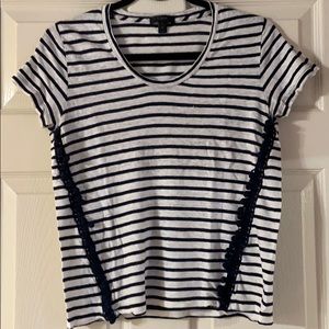 J. Crew navy blue and white striped top